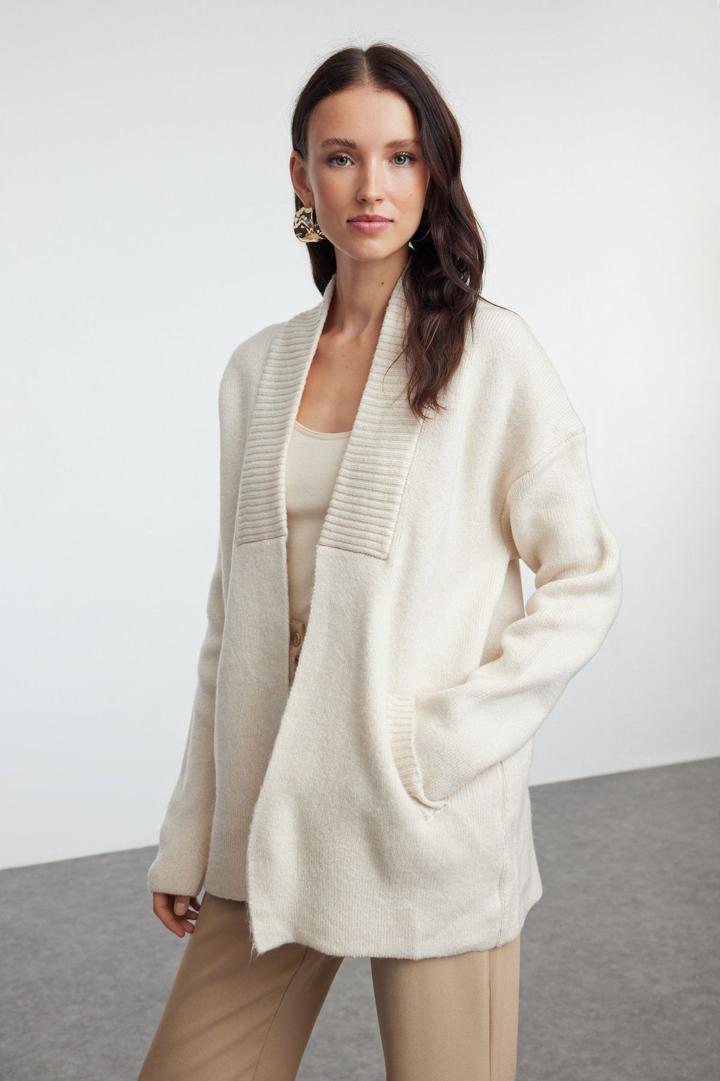 Tas Genis Kal?p Yumusak Dokulu Triko H?rka TWOAW25HI00082