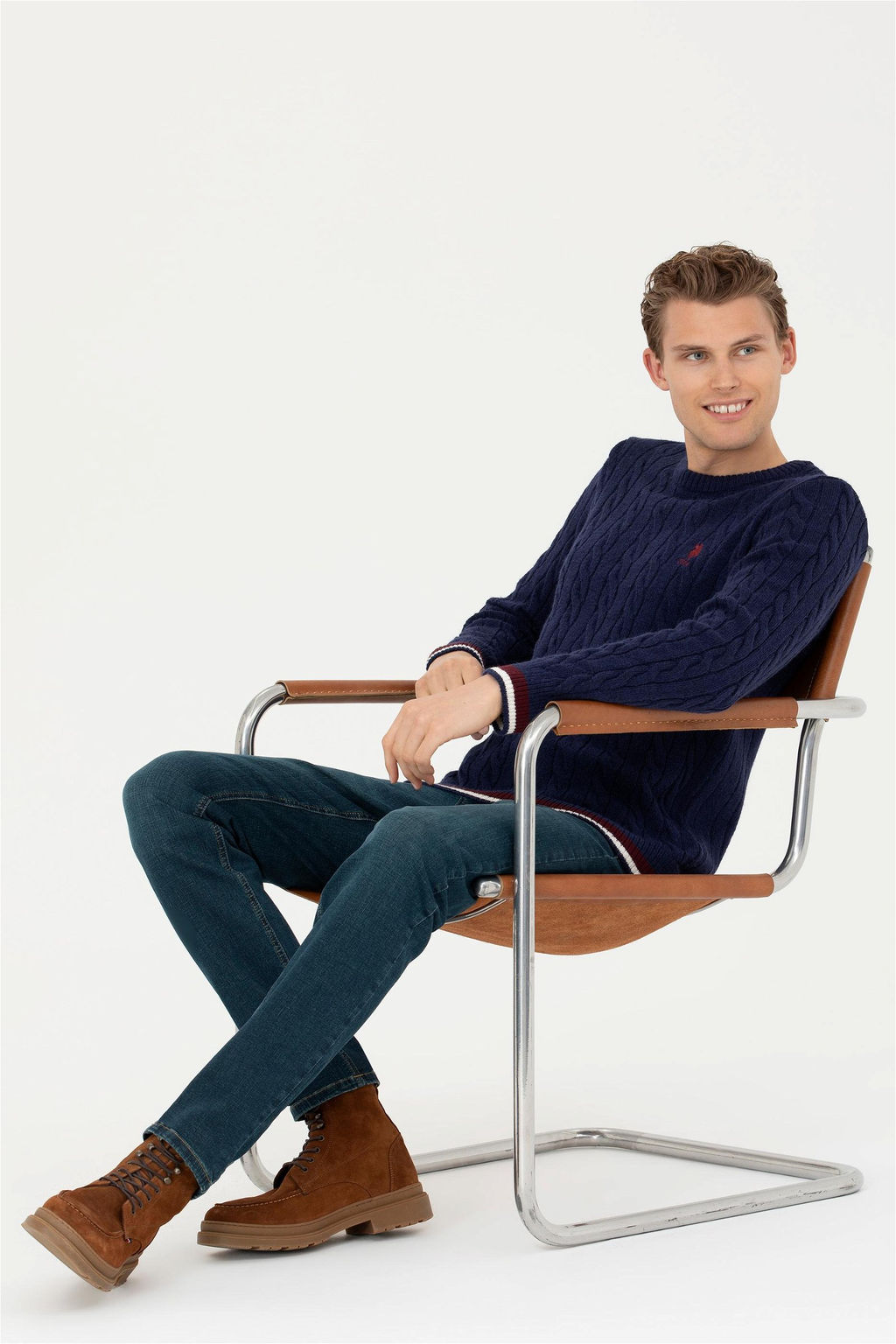 Мужской темно-синий свитер - U.s. polo assn фото 11
