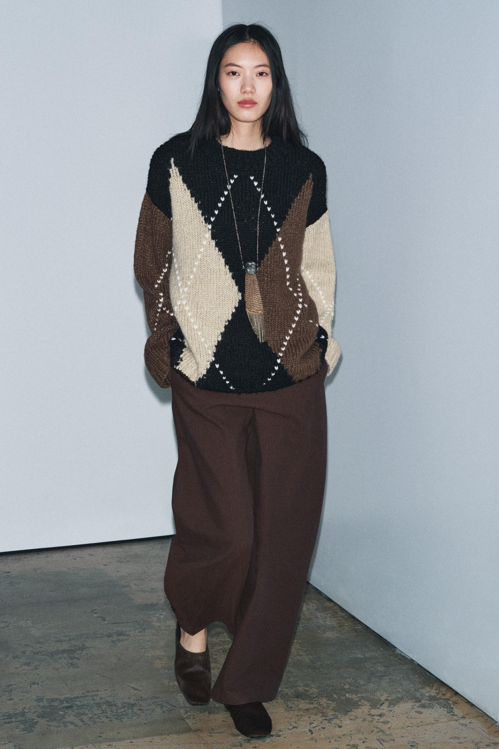 DIAMOND KNIT SWEATER - Zara фото 13