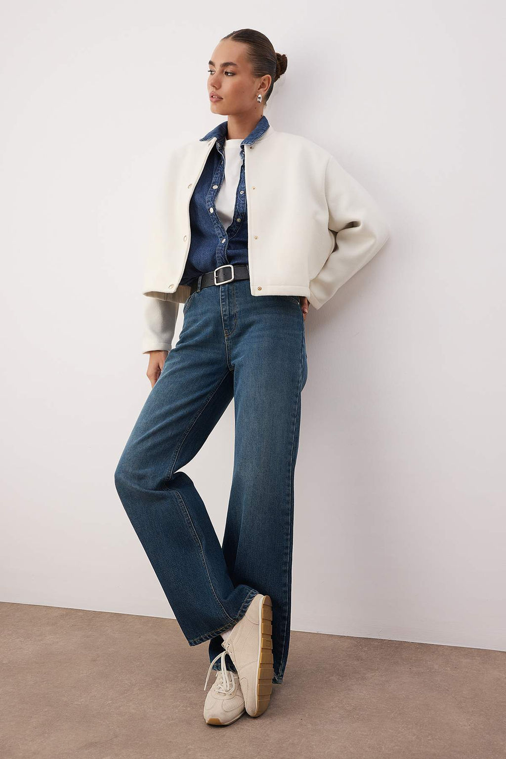 Ac?k Mavi Yuksel Bel Genis Paca Wide Leg Jeans TWOAW26JE00074 - Trendyolmilla фото 6