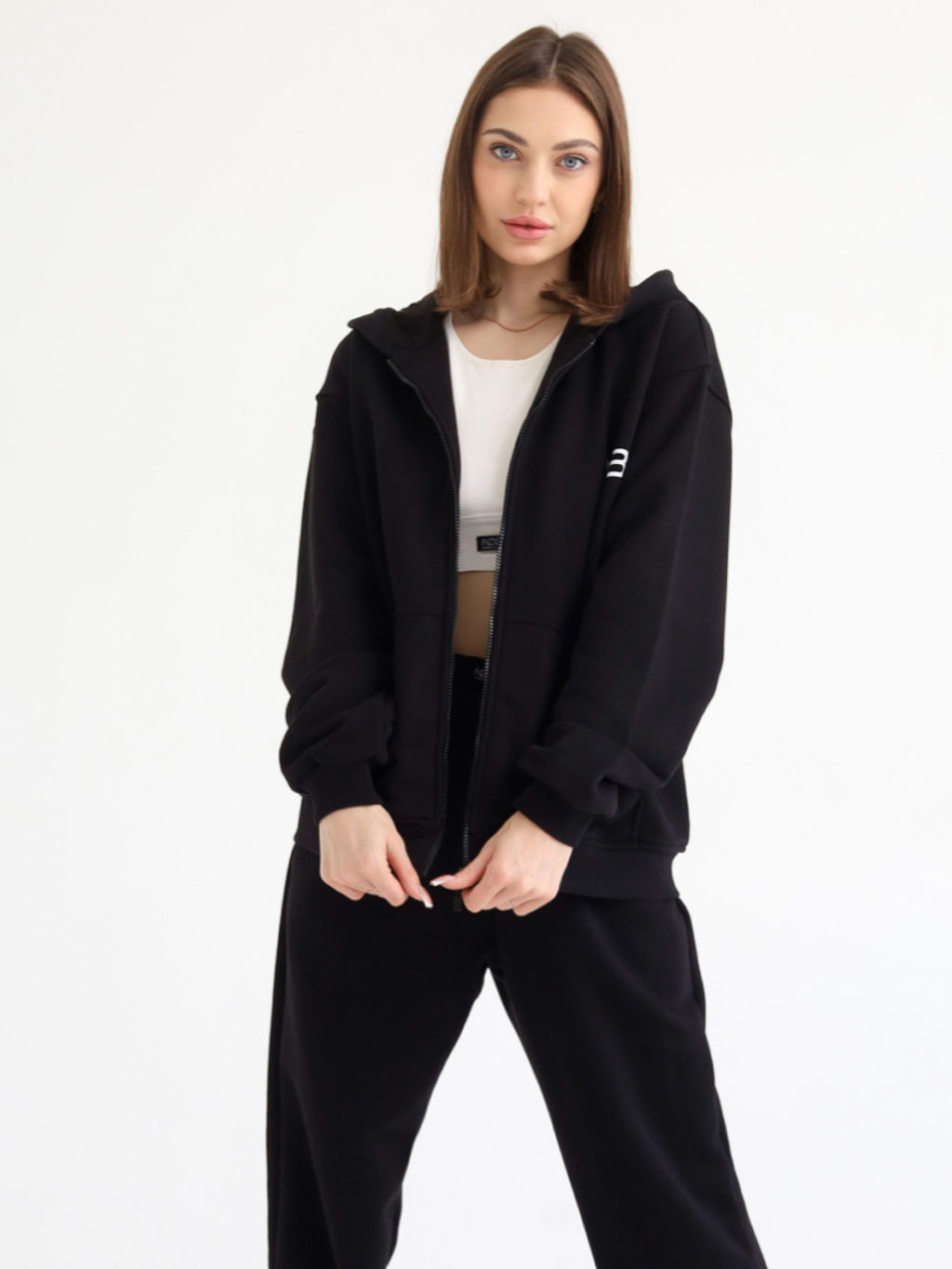 Кофта женская с эффектом велюра Wings, черная - Inzibe фото 2