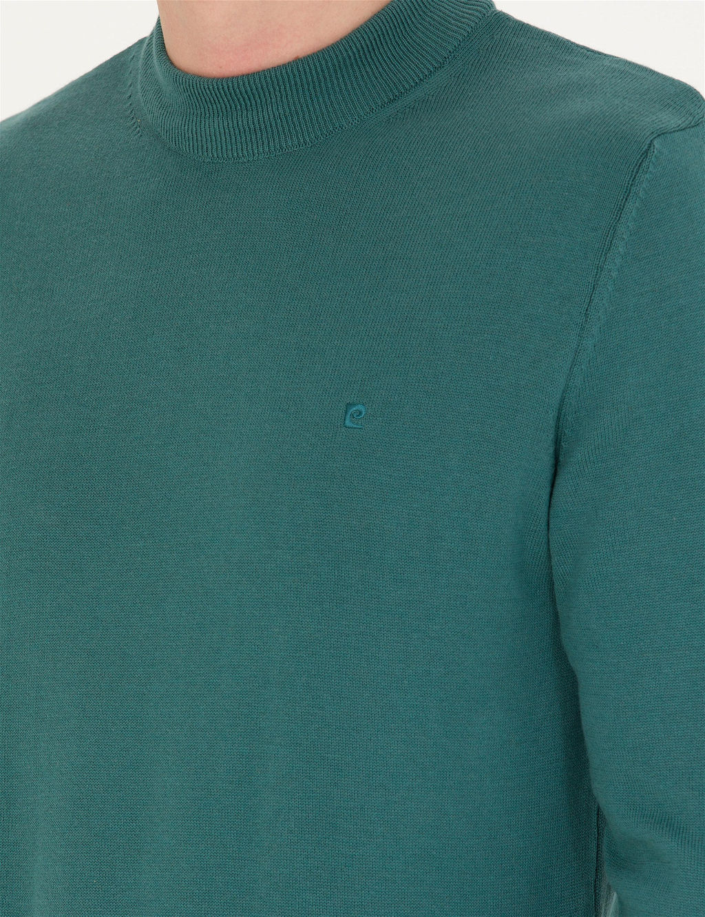 Ye_il Slim Fit Yar_m Bal_k__ Yaka Basic Triko Kazak