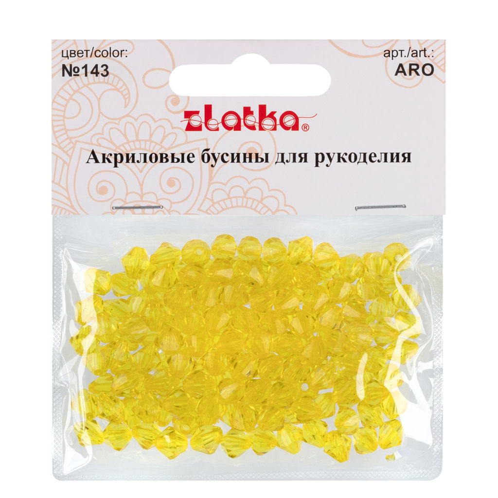 Бусина Zlatka акрил ARO 7 х 8 мм 25 г 143 желтый  фото 3