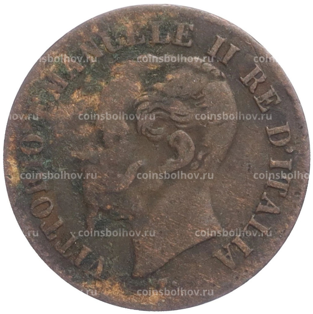 Монета 2 чентезимо 1867 года М Италия