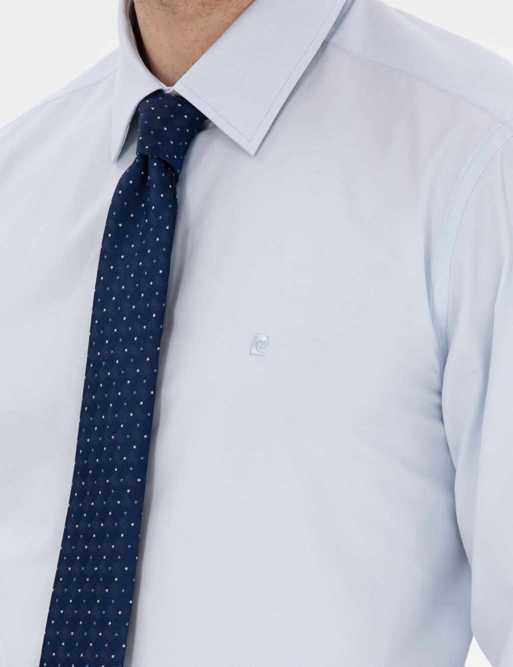 A__k Mavi Slim Fit Uzun Kollu Basic G_mlek