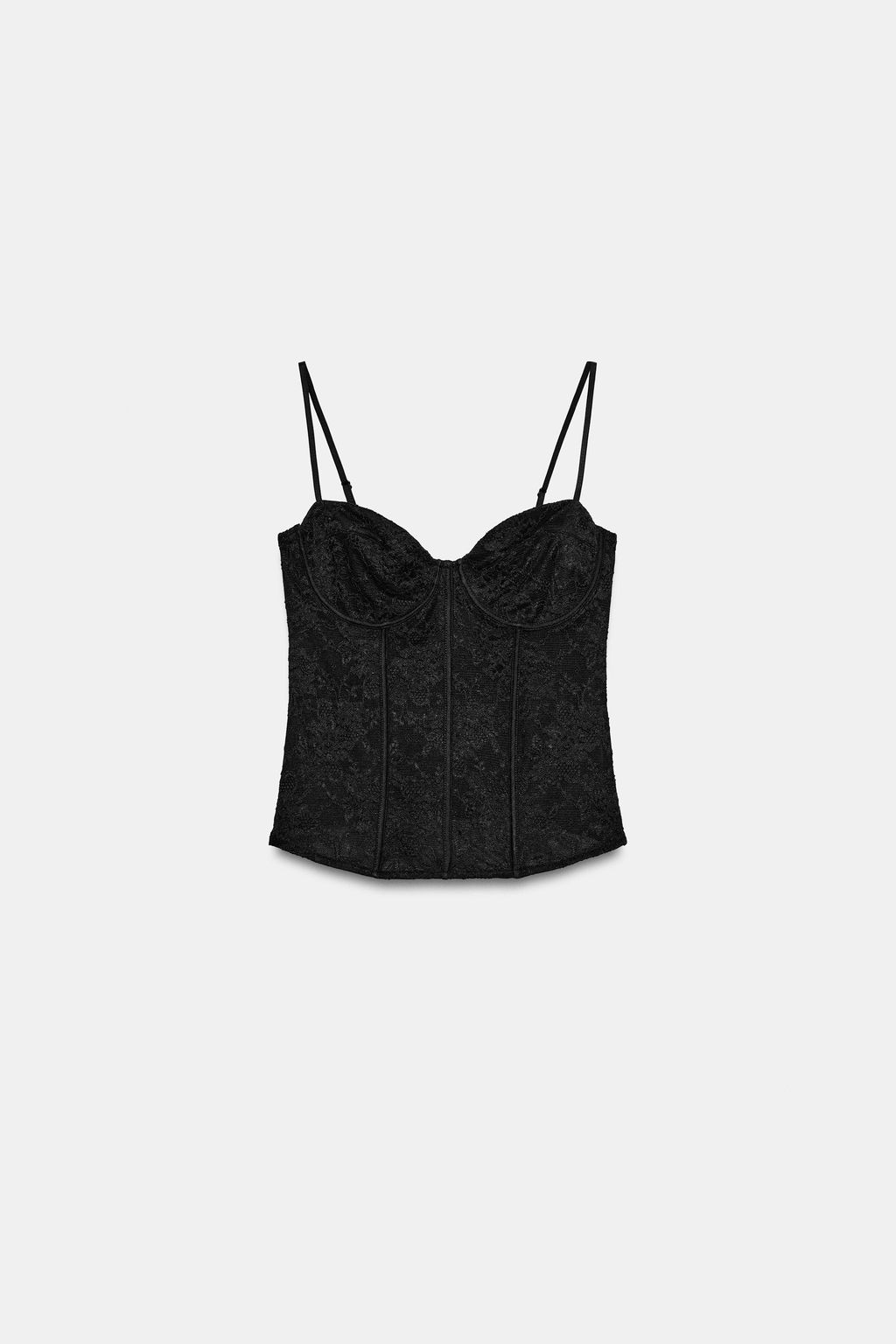 TOP CORSETERO ENCAJE / Negro