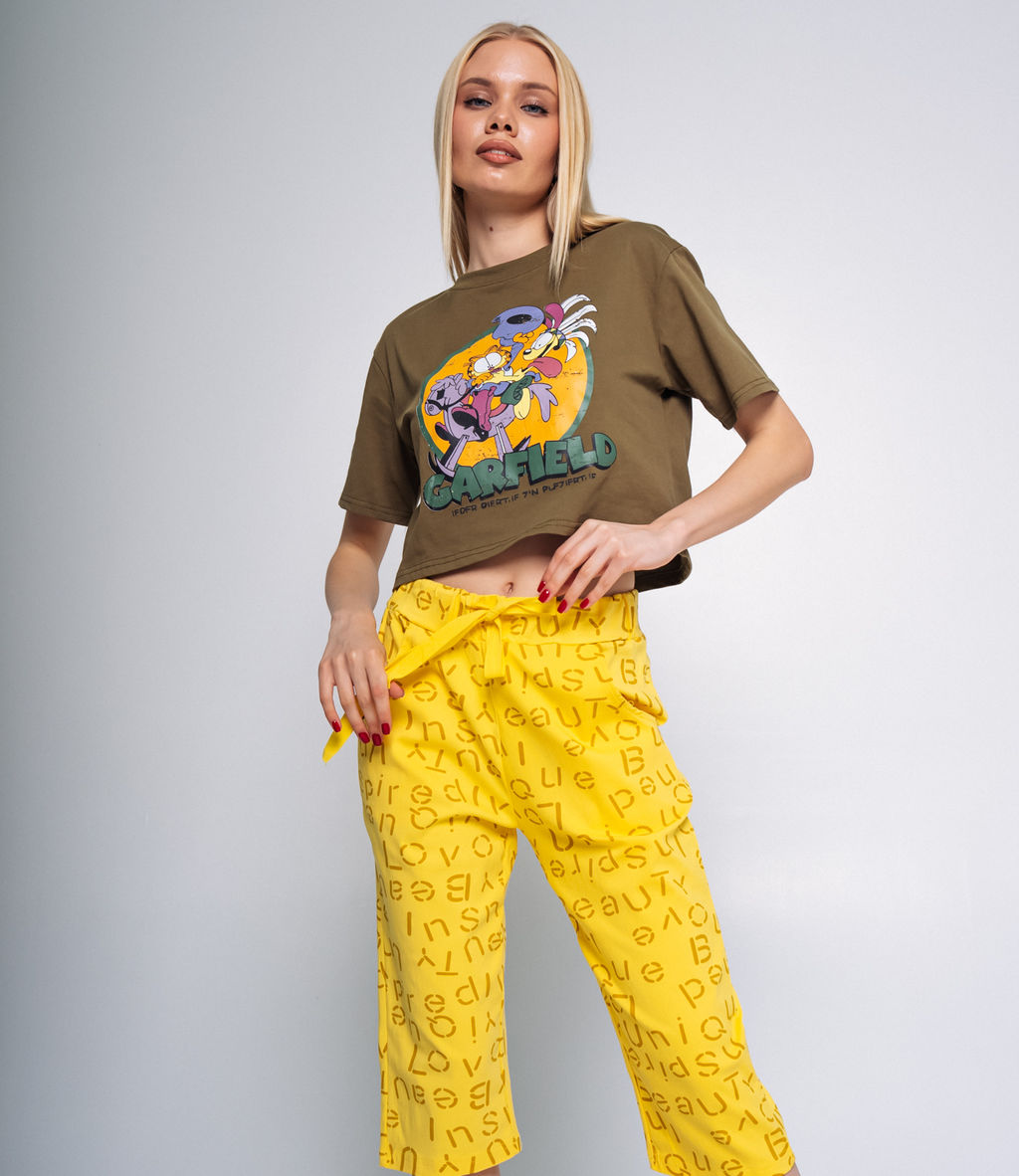 Бриджи #МСК970133, жёлтый