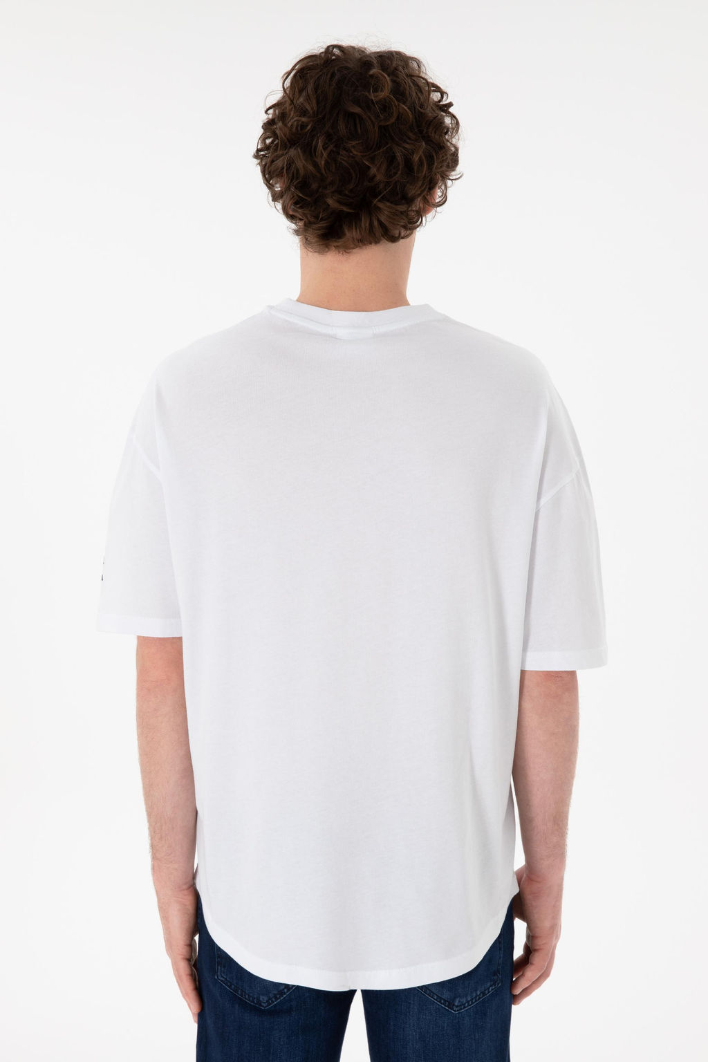 Erkek Long Fit Bisiklet Yaka Beyaz Basic Ti__rt Sepette S_rpriz _ndirim - U.s. polo assn фото 6