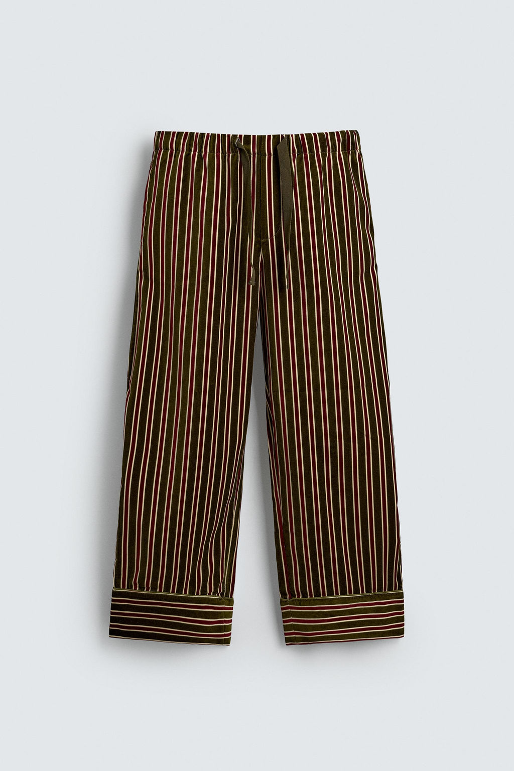 LIMITED EDITION VELVET CONTRAST STRIPED TROUSERS - Zara фото 6