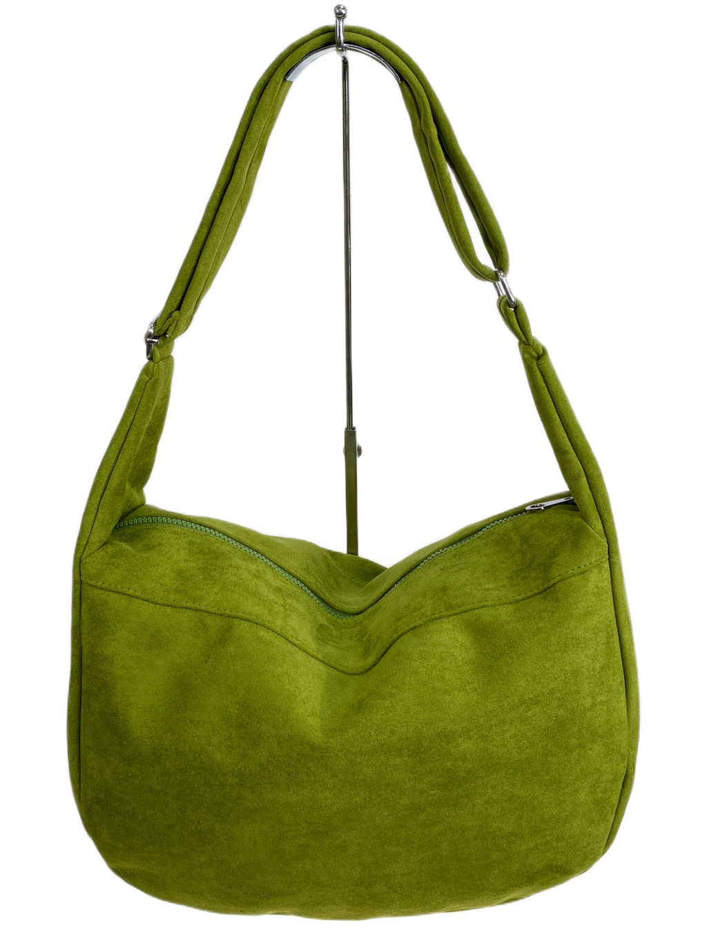 Женская сумка из искусственной замши, цвет светло зеленый - Greta фото 2