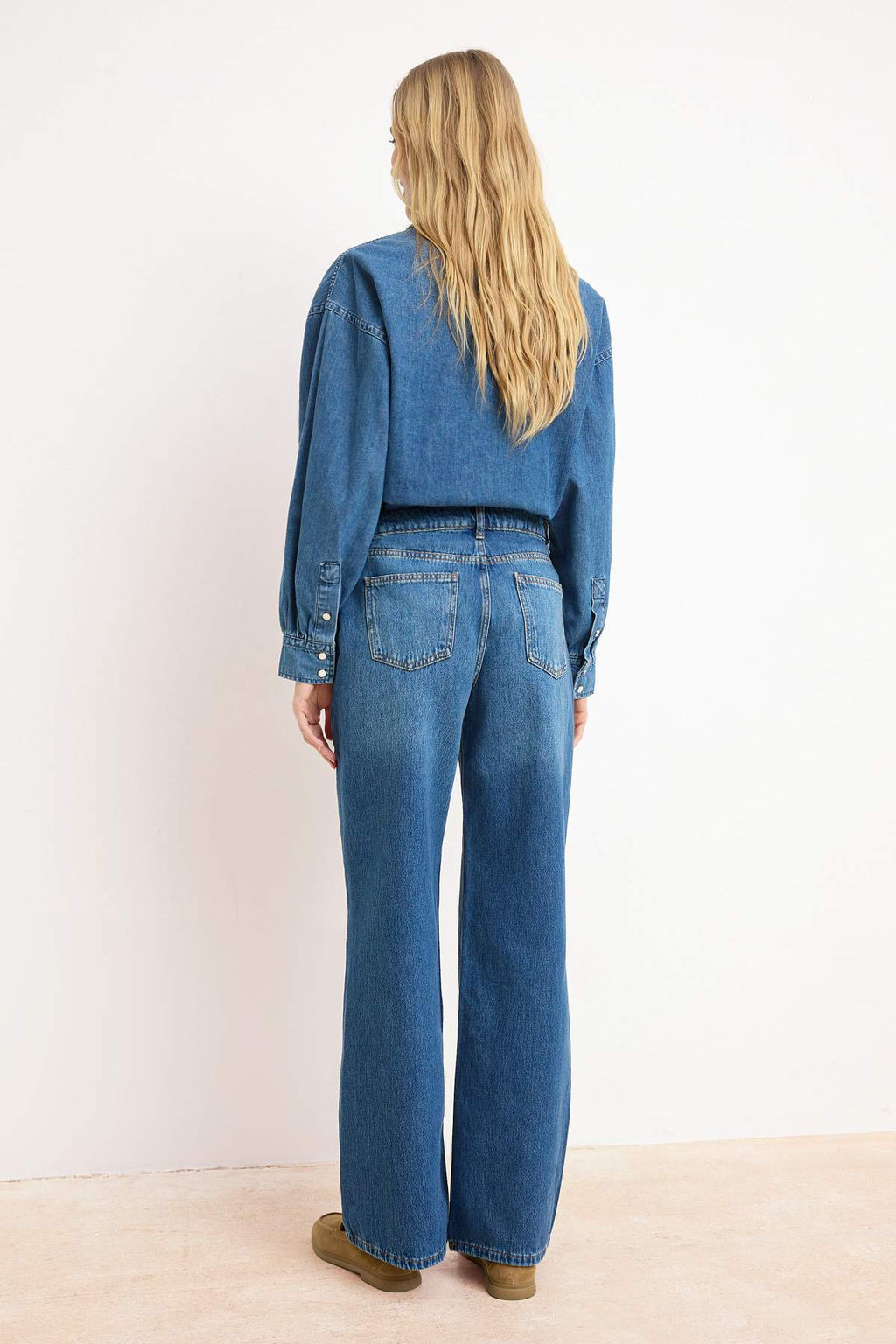 Mavi DOKUMLU Yuksek Bel %100 Pamuk Wide Leg Jeans TWOSS26JE00114 - Trendyolmilla фото 6