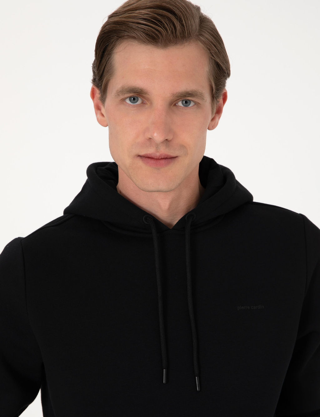 Siyah 2 _plik Regular Fit __i Polarl_ Kap__onlu Basic Sweatshirt