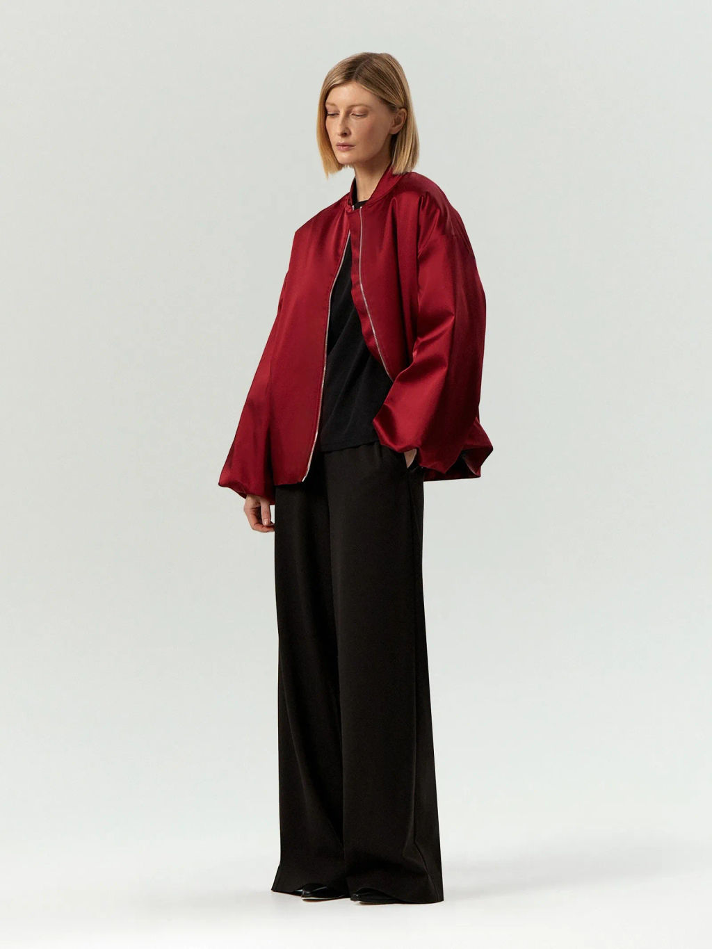 ЕМКА / Сатиновый бомбер на молнии - Emka фото 2