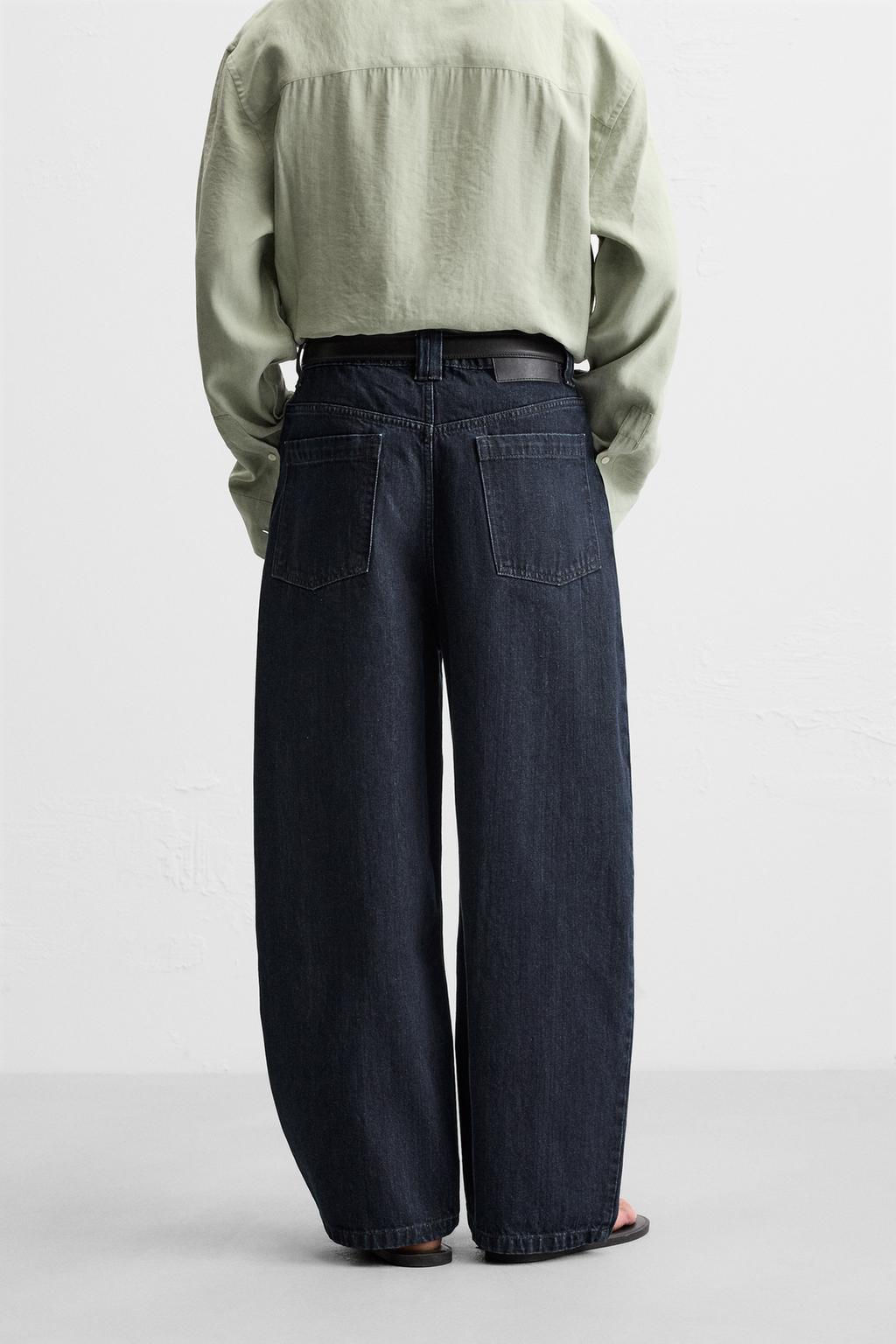 PLEATED WIDE-LEG JEANS - Zara фото 3