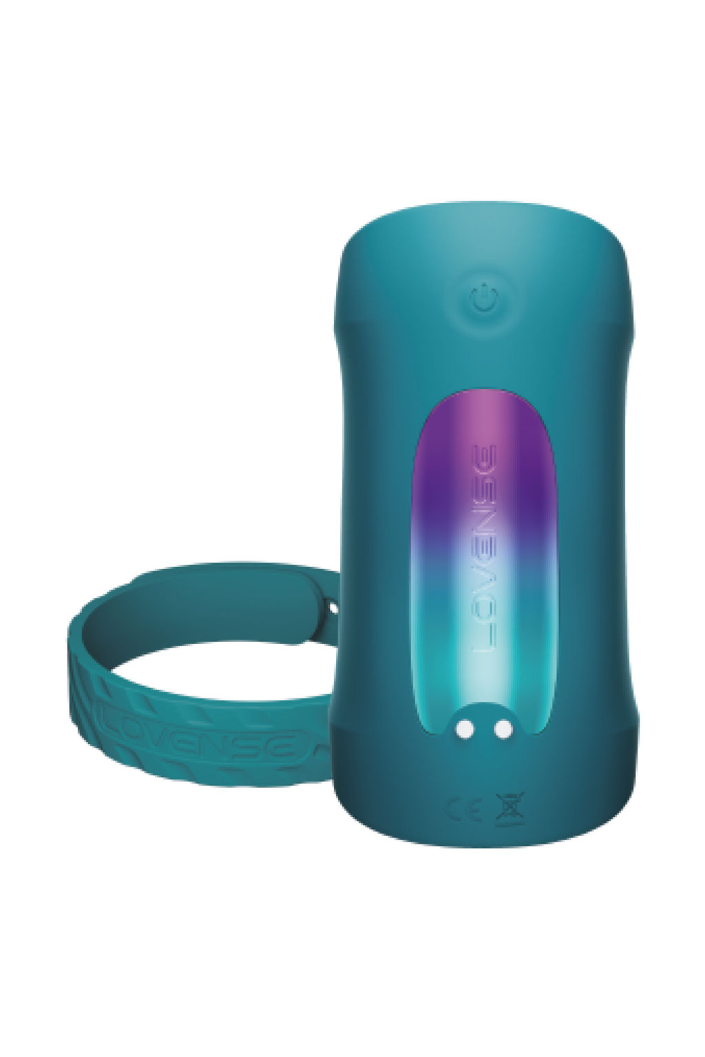 Вибромастурбатор с осцилляцией LOVENSE Gush 2, силикон, бирюзовый