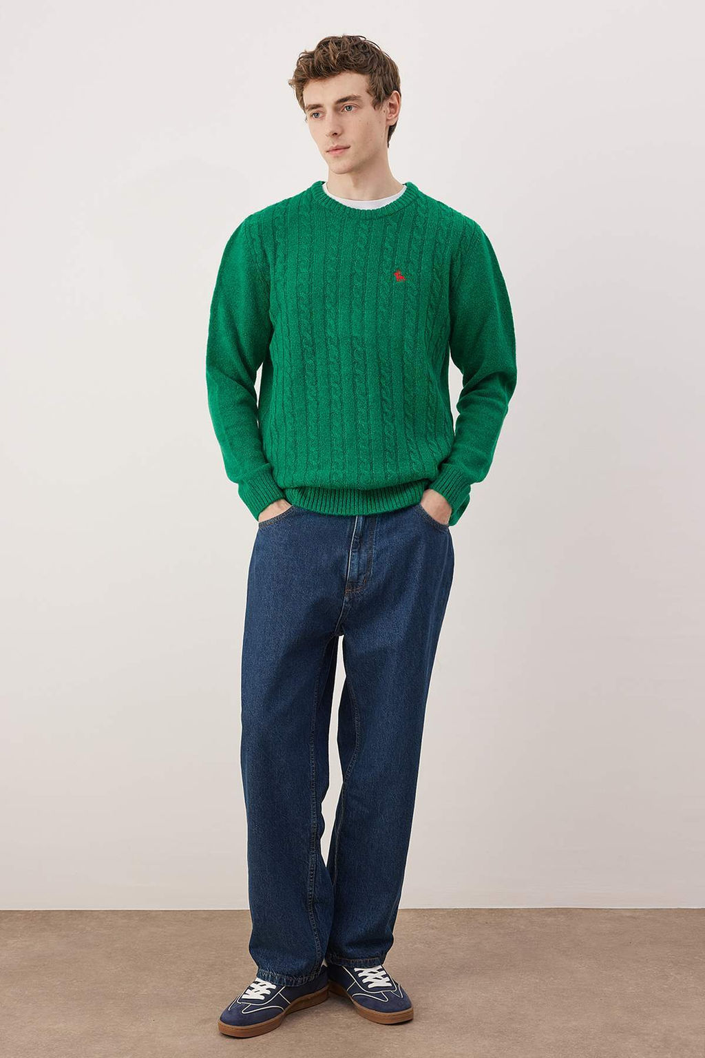 Lacivert Regular Bisiklet Yaka Animal Kazak TMNAW26KZ00006 - Trendyolmilla фото 10