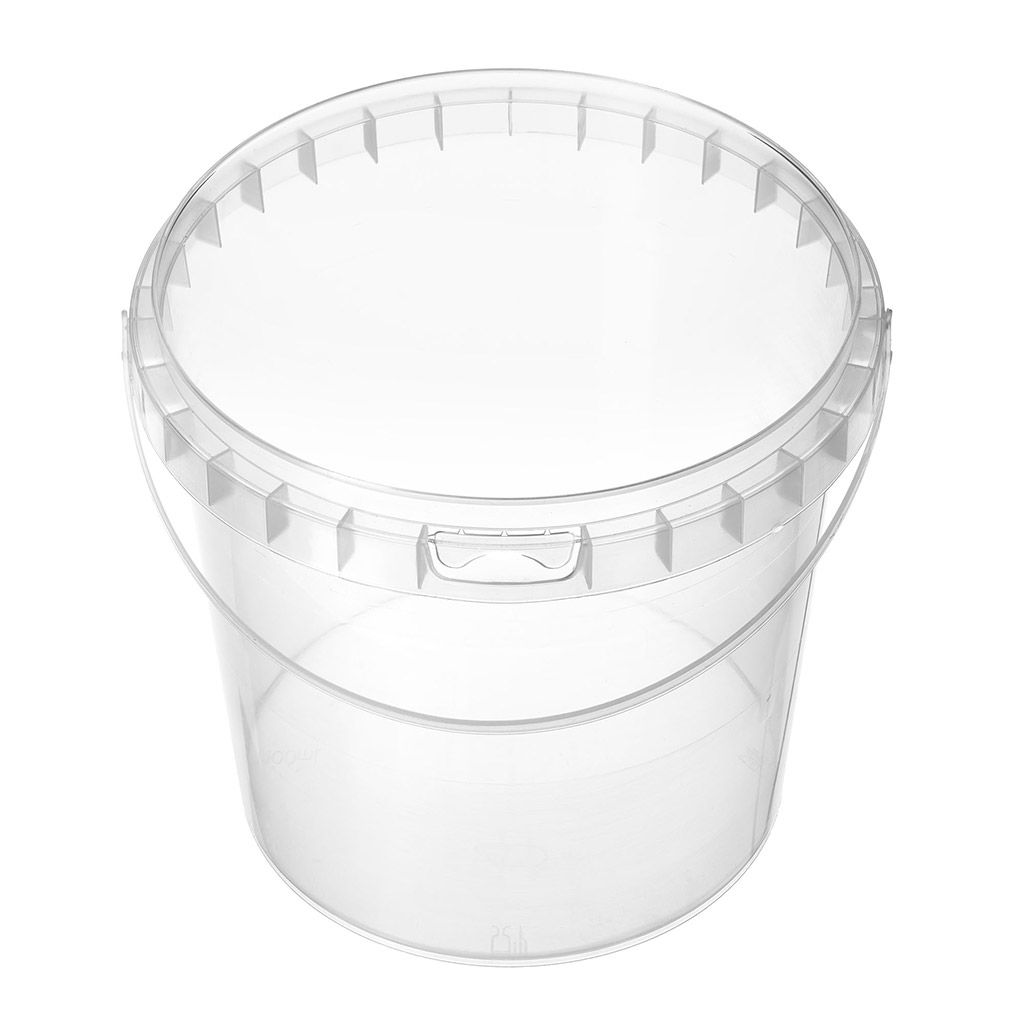 Ведро пластмассовое 1,1л, д10,5см, h12,1см, герметичная крышка, контрольный замок, с ручкой, полипропилен, прозрачный (Россия) - Домашняя мода фото 2