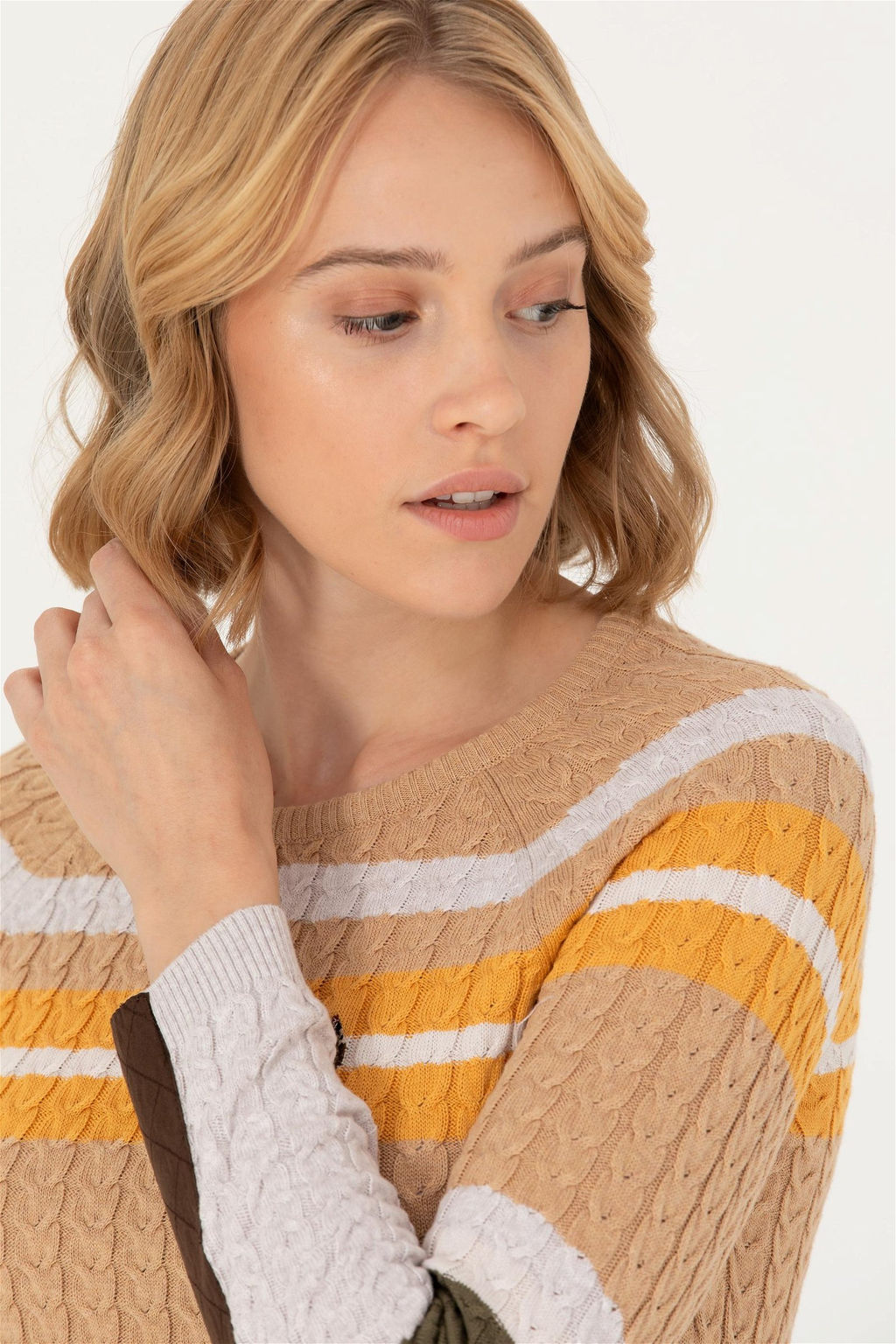 Женский свитер с круглым вырезом из каменного меланжа Неожиданная скидка в корзине - U.s. polo assn фото 2