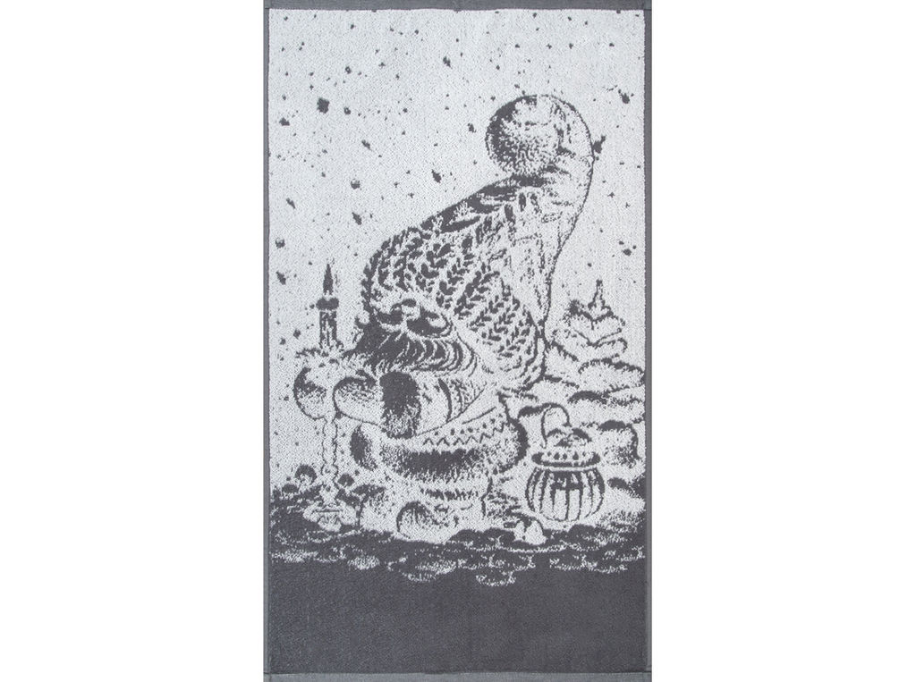 6с103.412ж1 Рождественской ночью(графит5) Полотенце махровое 50х90см