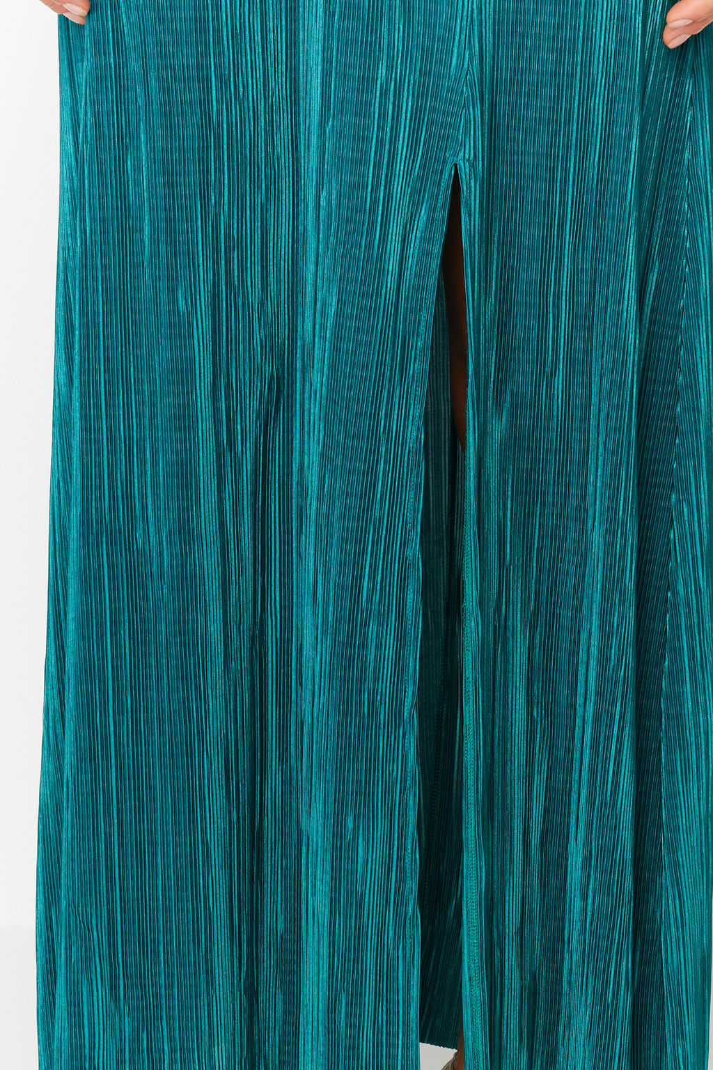 Zumrut Yesili Kusakl? A-Kesim Astarl? Piliseli Orme S?k Abiye Elbise TPRSS24EL00093 - Trendyolmilla фото 5