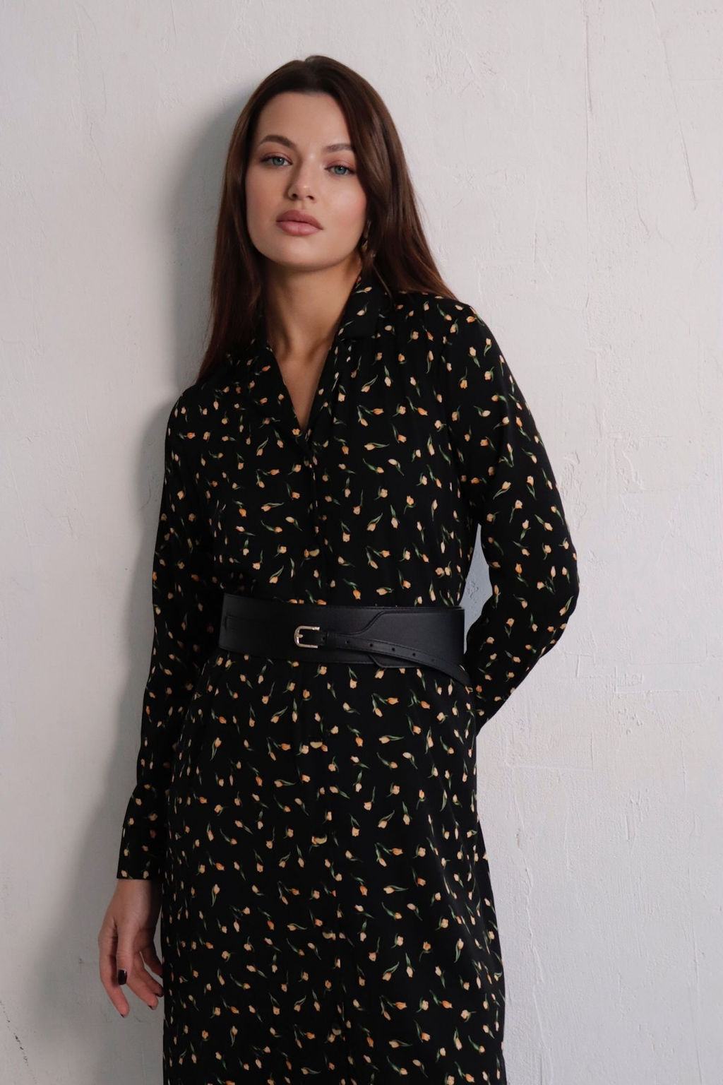 Платье-рубашка с английским воротником принт - Martichelli фото 233