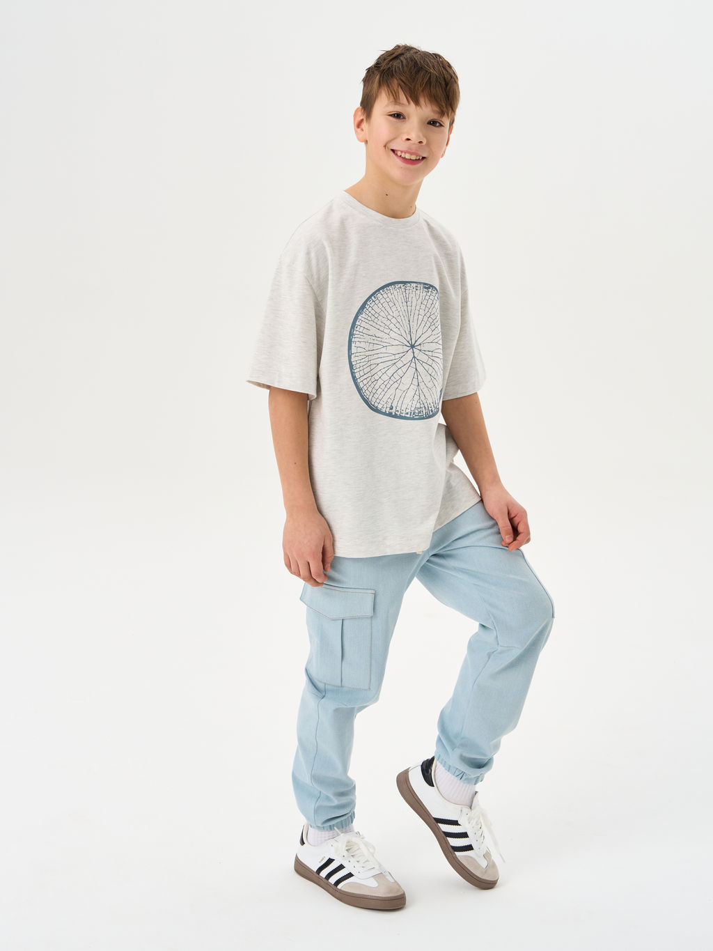 Джинсы карго Серо-голубой 7+ - Bungly фото 3