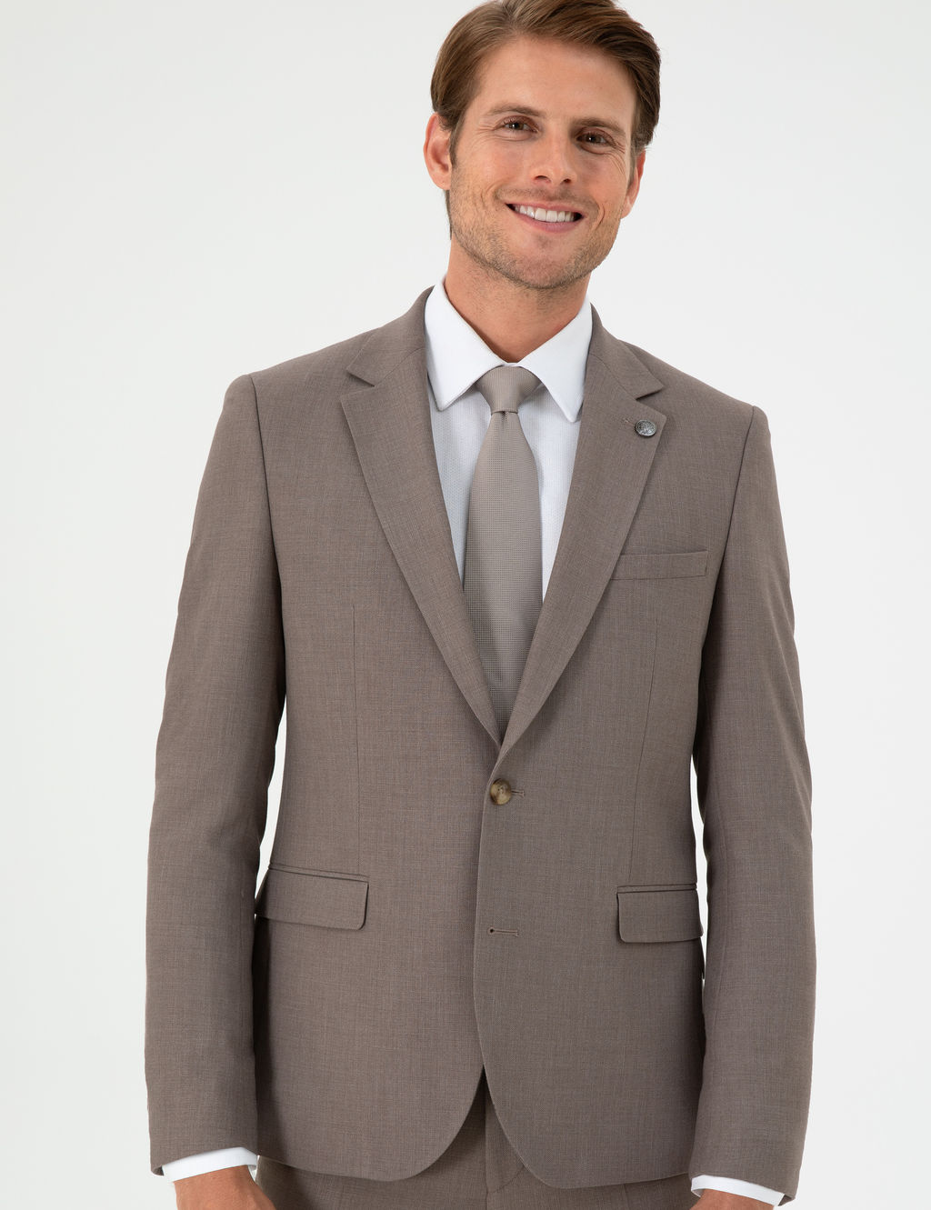 A__k Kahverengi Ex. Slim Fit Tak_m Elbise