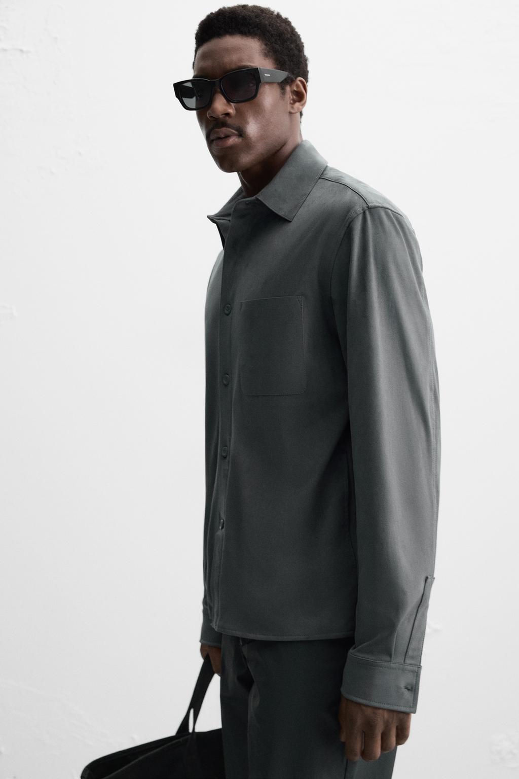 LIGHTWEIGHT FAUX SUEDE OVERSHIRT - Zara фото 21