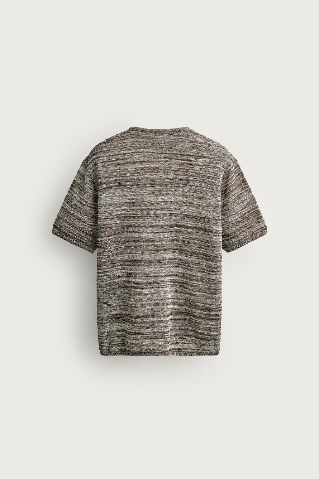 CAMISETA PUNTO CUELLO PANADERO / Marr?n / Crudo - Zara фото 8