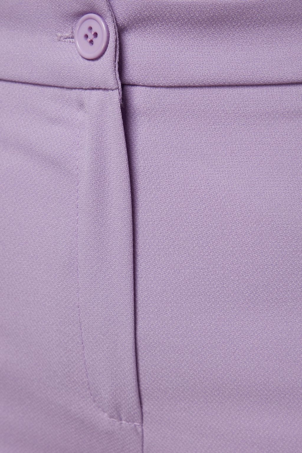 Lila Straight Yuksek Bel Nervur Dikisli Dokuma Pantolon TWOSS21PL0093