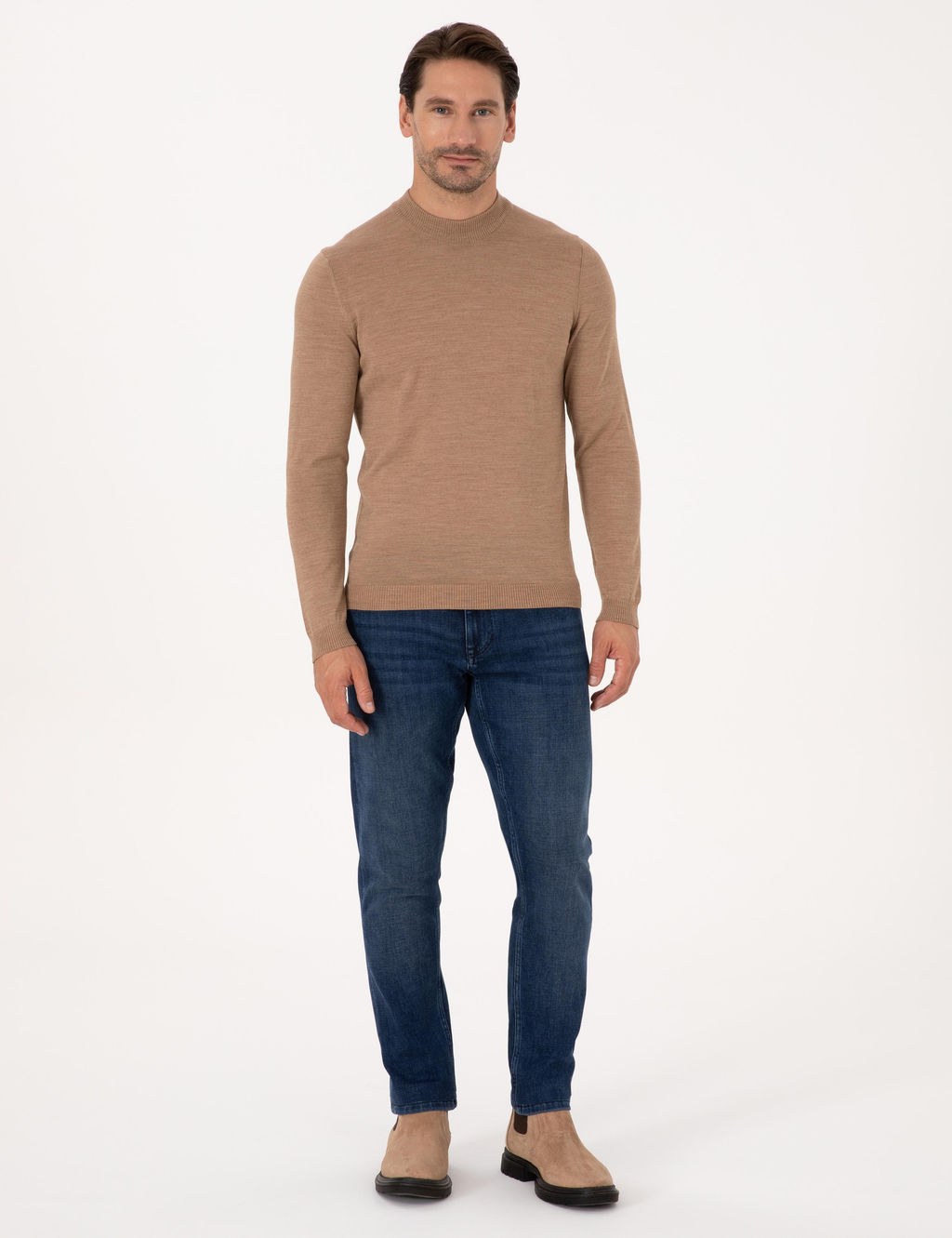 Camel Slim Fit Basic Kazak - Cacharel фото 4