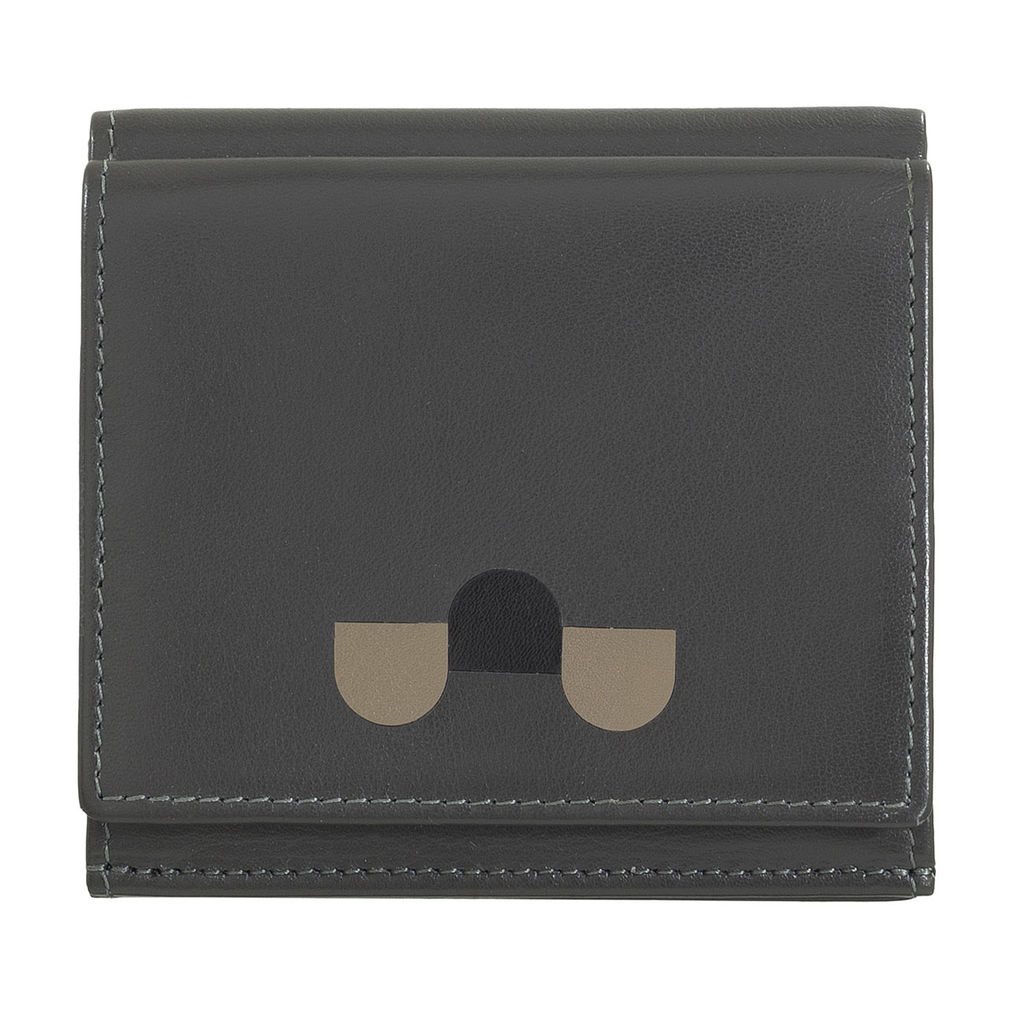 Итальянский кожаный кошелек DuDu серии Flavio | антрацитовый - Dudubags фото 2
