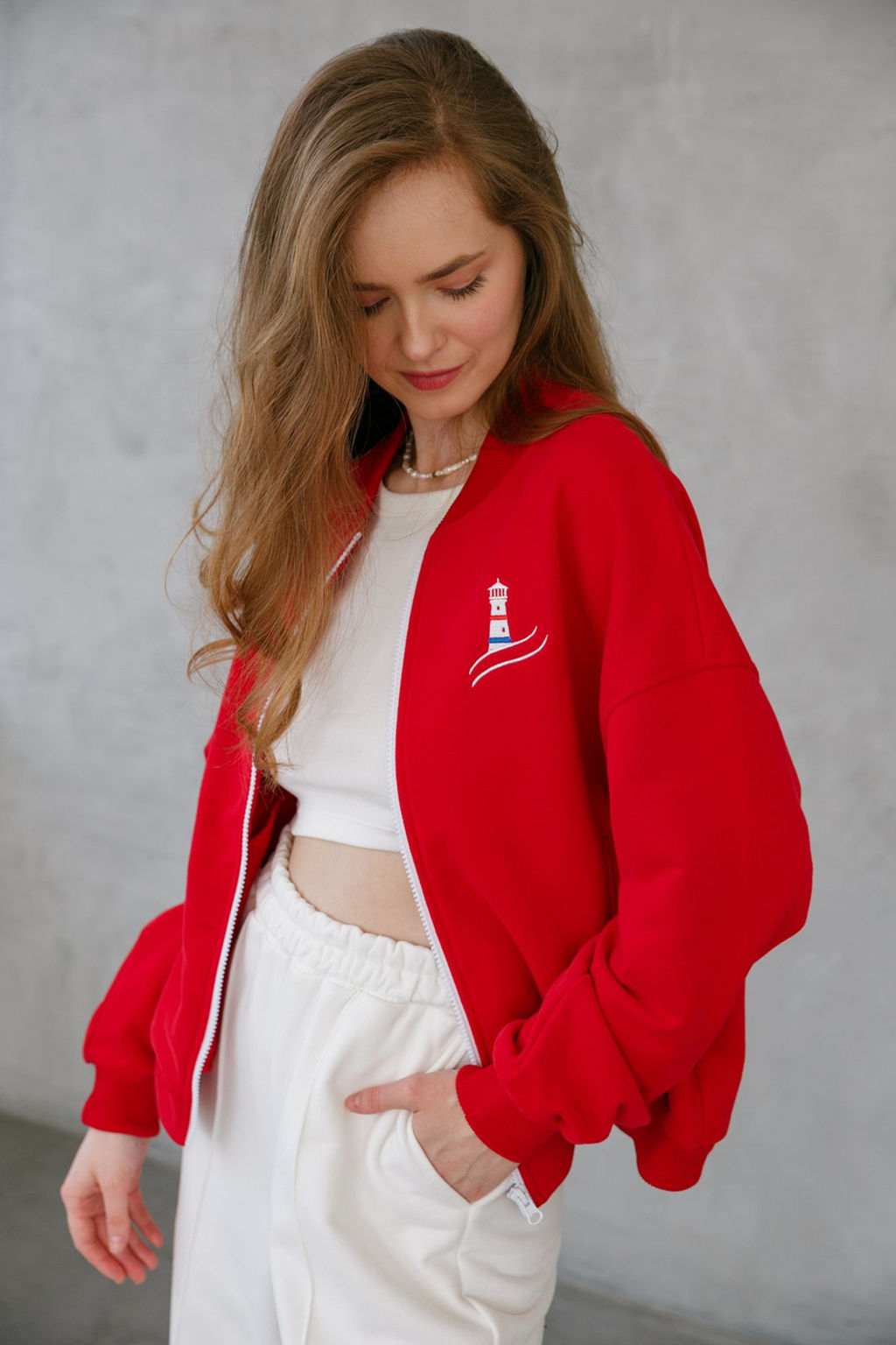 Бомбер женский Lighthouse Red - Captain's mate фото 4