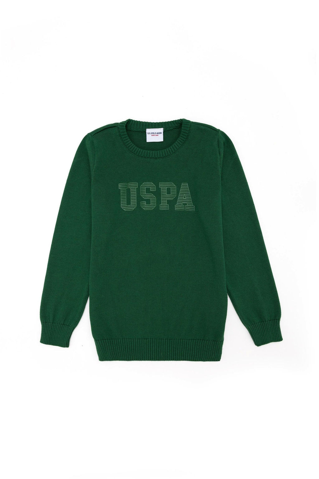 U. S. Polo Assn Зеленый трикотажный свитер с круглым вырезом для мальчика - U.s. polo assn фото 4