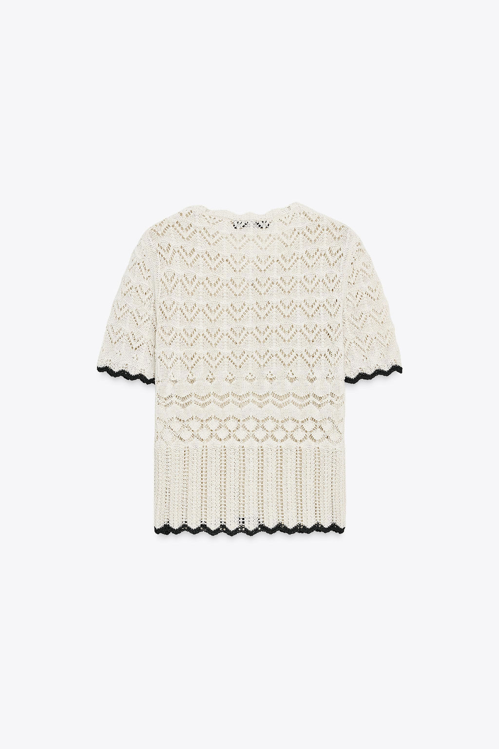 POINTELLE KNIT SHORT SLEEVE CARDIGAN - Zara фото 5