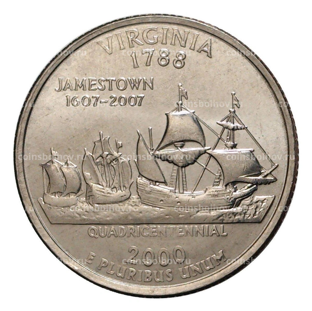 25 центов (1/4 доллара) 2000 года Р США Штаты и территории  Вирджиния