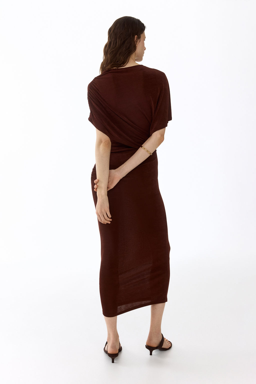 Vestido drapeado de punto - H&m фото 3