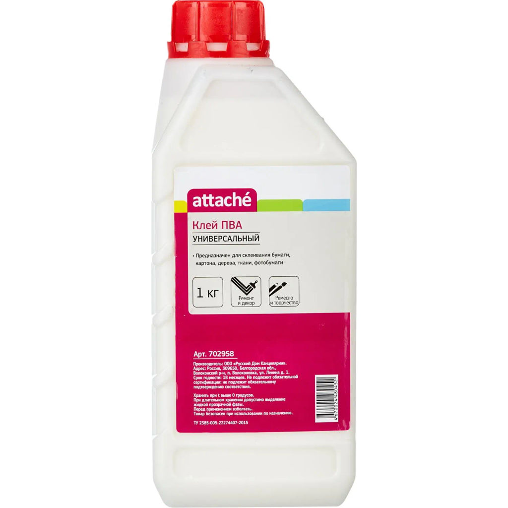 Клей ПВА 1 кг Attache  фото 2
