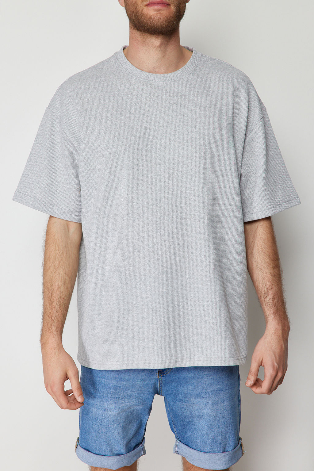 TRENDYOL MAN Basic Bordo Oversize/Genis Kesim Dokulu Waffle K?sa Kol T-Shirt TMNSS22TS00049 - Trendyolmilla фото 5