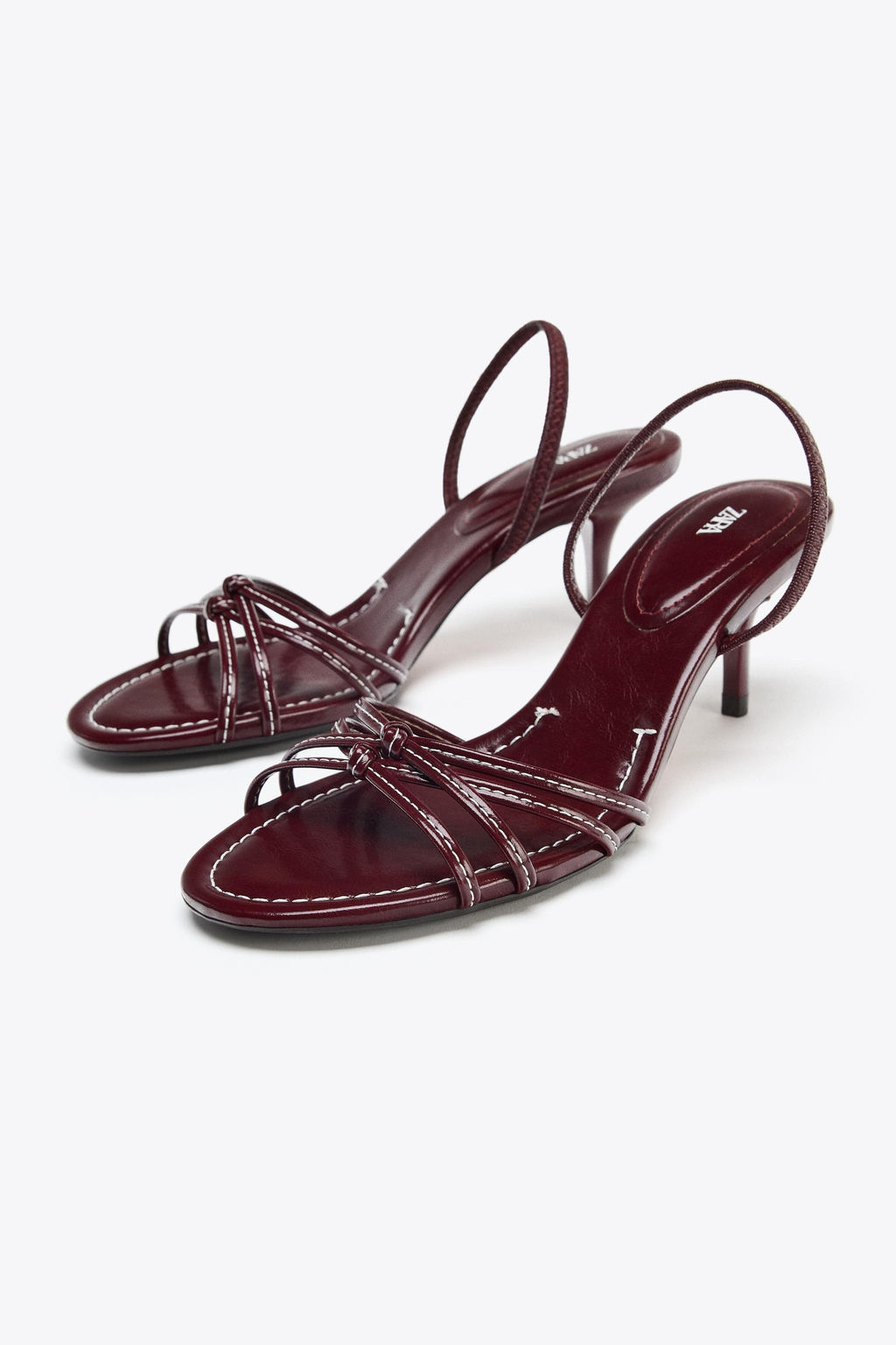 TOPSTITCH DETAIL HEELED SANDALS - Zara фото 8