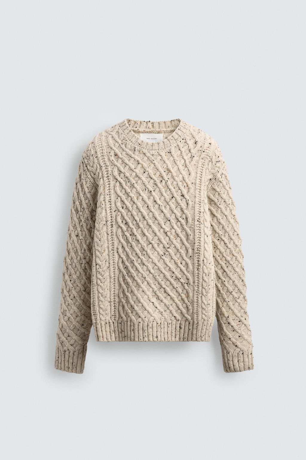CABLE KNIT WOOL JUMPER - Zara фото 7