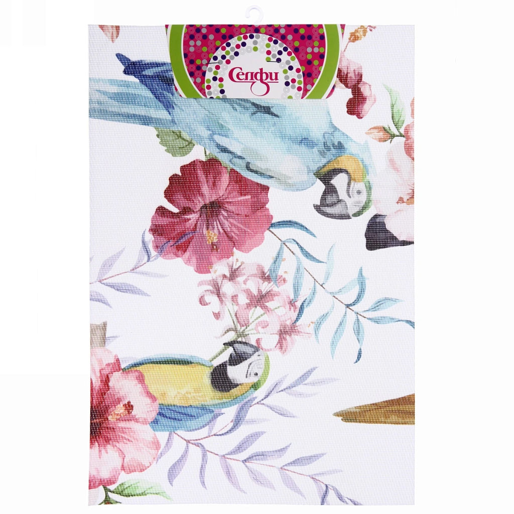 Цена за 3 шт. Салфетка на стол 45*30см плетеная "Попугаи"