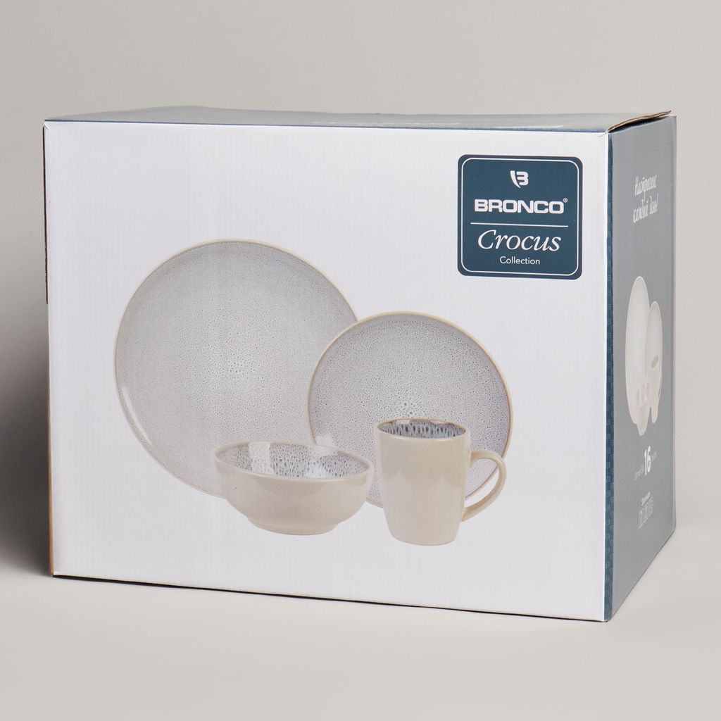 НАБОР ПОСУДЫ ОБЕДЕННОЙ BRONCO CROCUS НА 4 ПЕР. 16 ПР. БЕЖ  фото 10