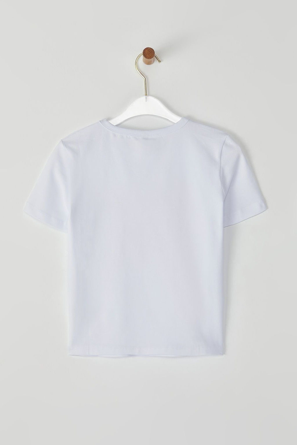 Beyaz Cilek Bask?l? Fitted/Vucuda Oturan Bask?l? Orme T-Shirt TWOSS25TS00082