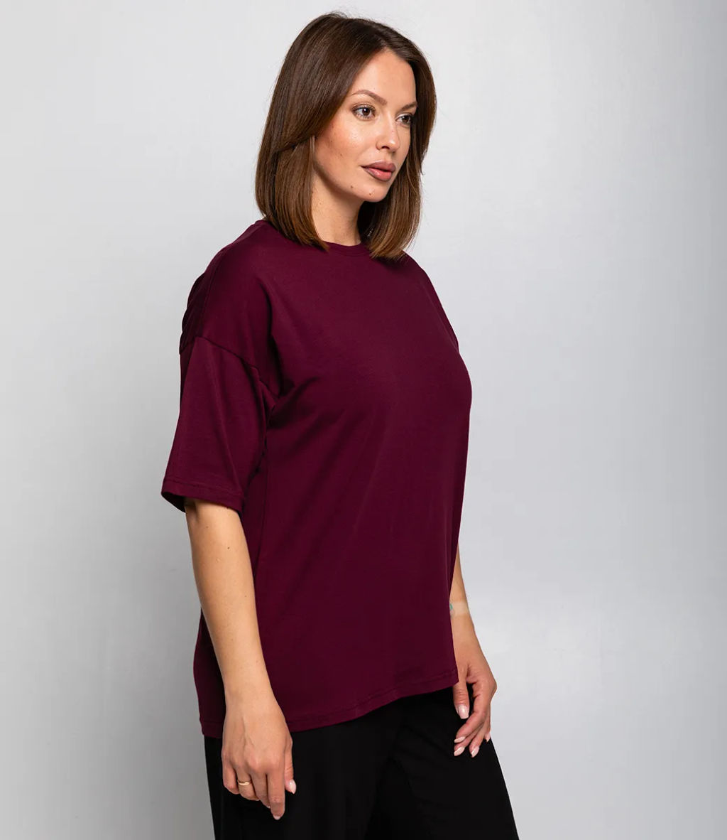 Футболка #ОБШ1420, сливовый