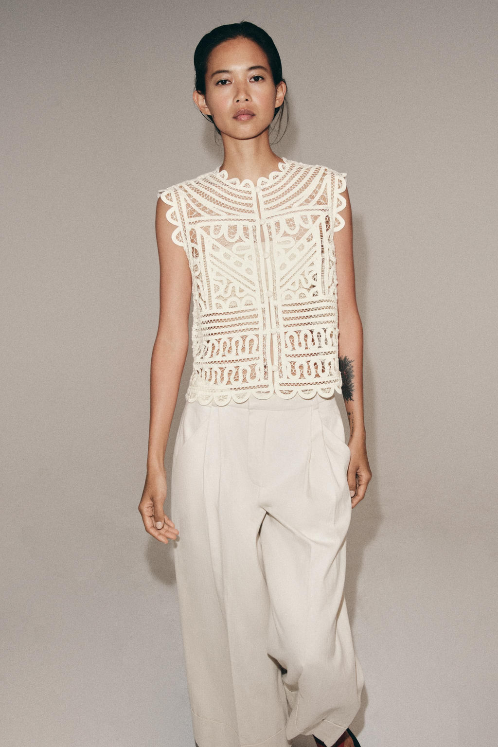 BLUSA CROCHET ZW COLLECTION / Crudo - Zara фото 2