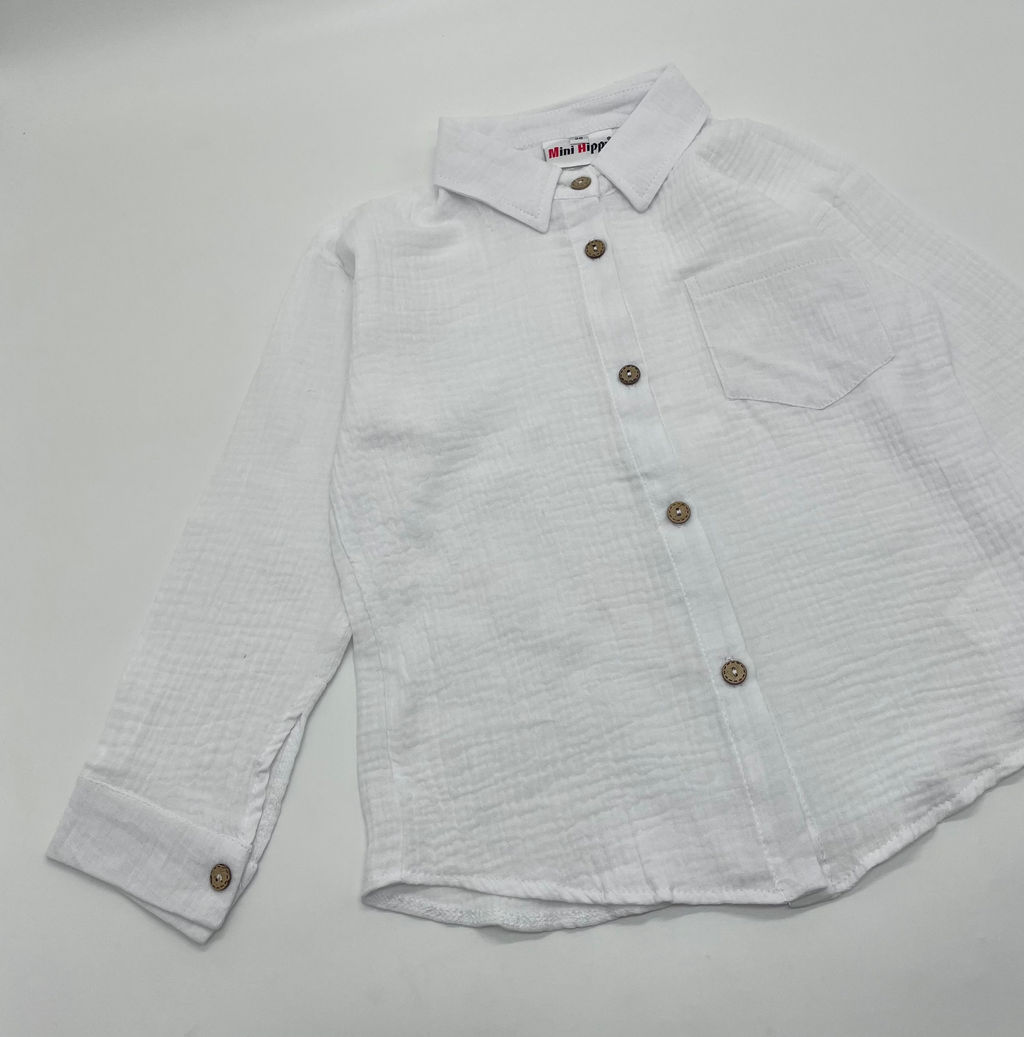 Детская рубашка из муслина GASTON, Белый - Caimano фото 4