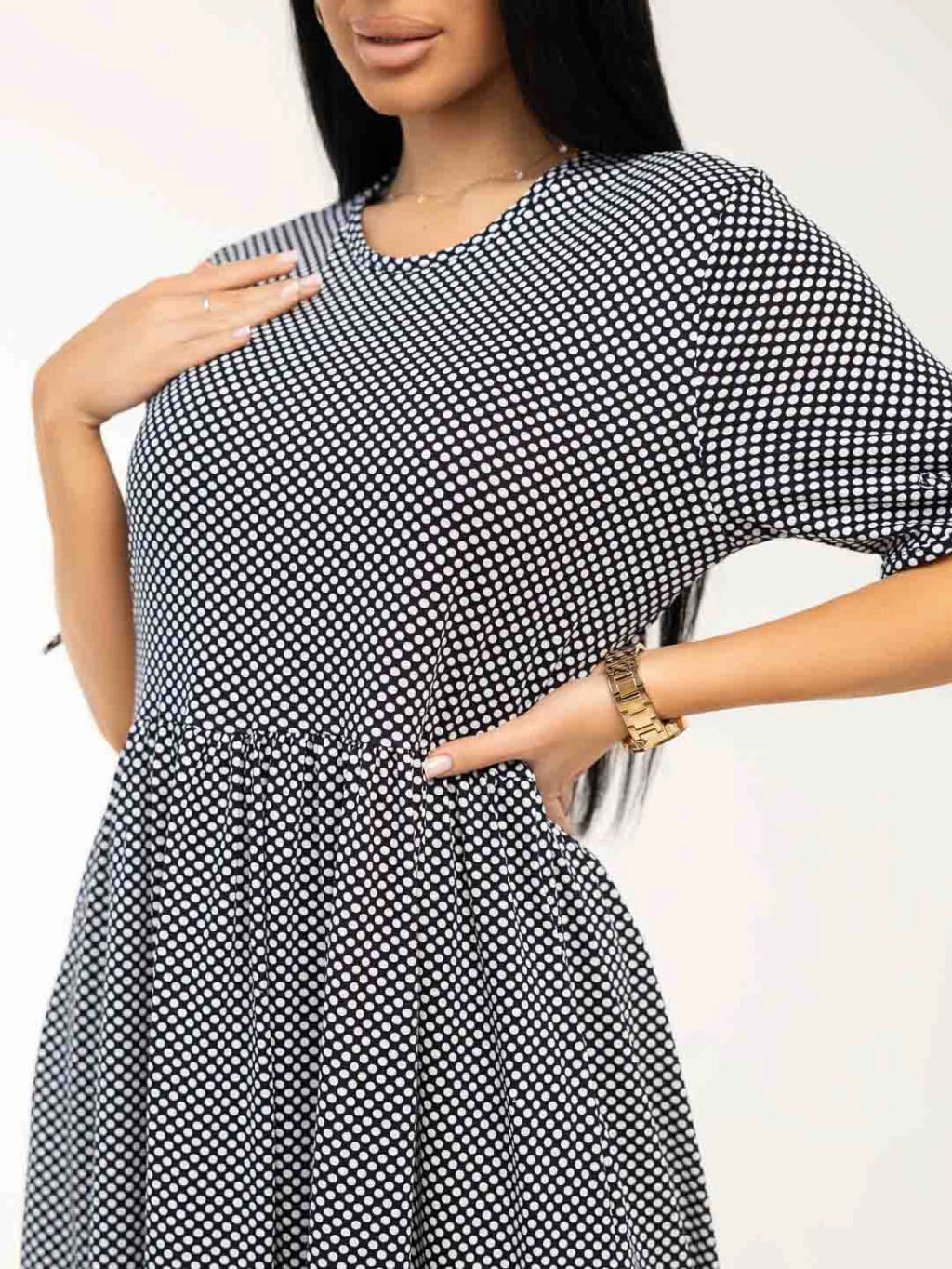 Платье женское, цвет черный белый - Барболета фото 2