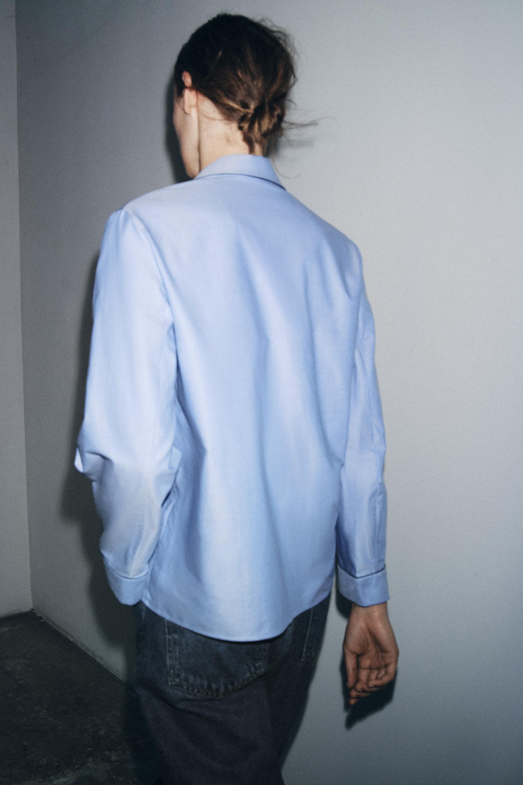 ZW COLLECTION CONTRAST PIPING WRAP SHIRT - Zara фото 3