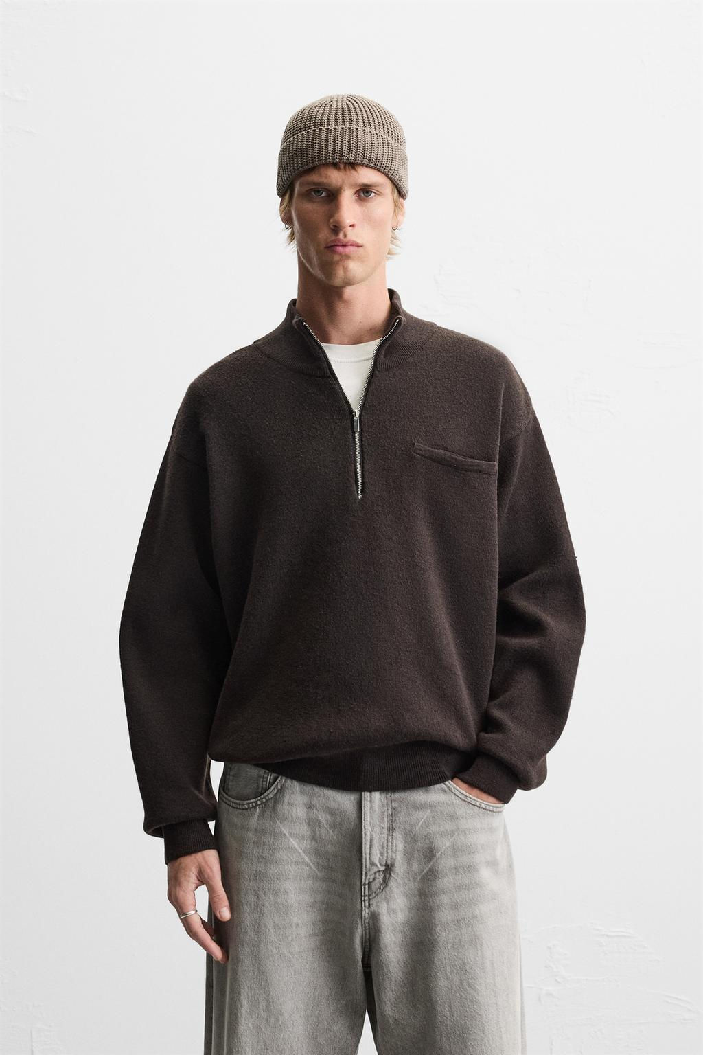 HIGH NECK QUARTER-ZIP SWEATER - Zara фото 2
